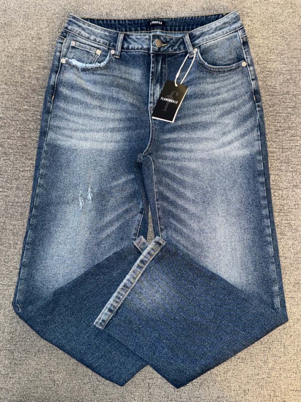 Flamingals Women’s Straight-Leg Jeans in Medium Blue Wash